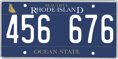 RI license plate 456676