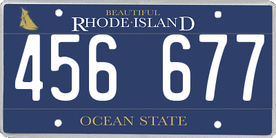 RI license plate 456677