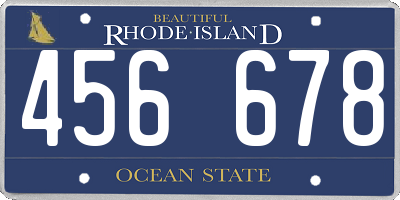RI license plate 456678
