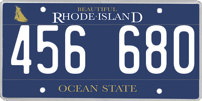 RI license plate 456680