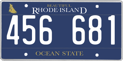 RI license plate 456681