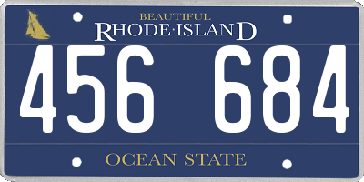 RI license plate 456684