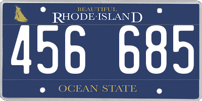 RI license plate 456685