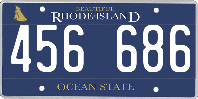 RI license plate 456686