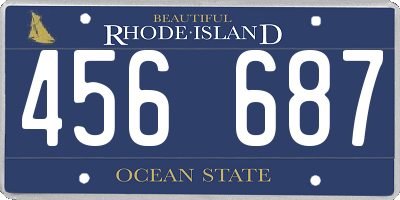 RI license plate 456687