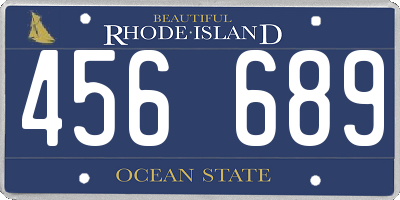 RI license plate 456689
