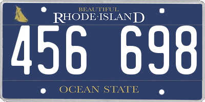 RI license plate 456698