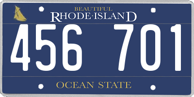 RI license plate 456701