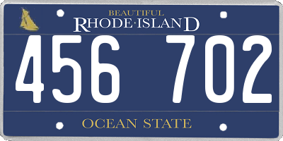 RI license plate 456702