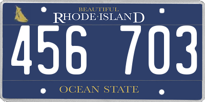 RI license plate 456703