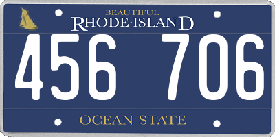 RI license plate 456706