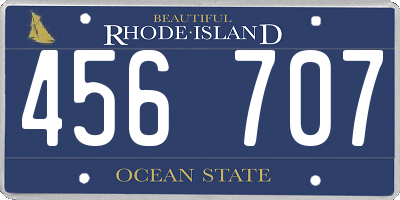 RI license plate 456707