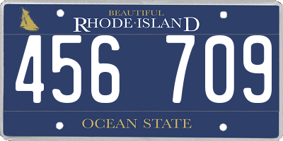RI license plate 456709