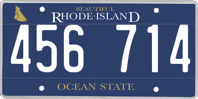 RI license plate 456714