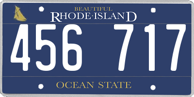 RI license plate 456717