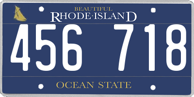 RI license plate 456718