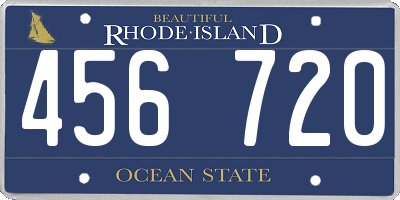 RI license plate 456720