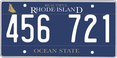 RI license plate 456721