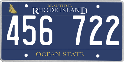 RI license plate 456722