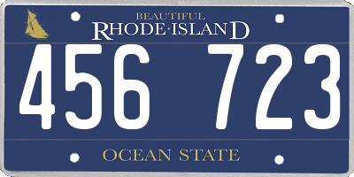 RI license plate 456723