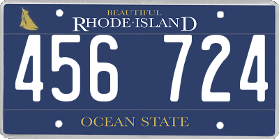 RI license plate 456724
