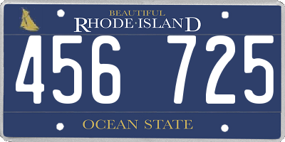 RI license plate 456725