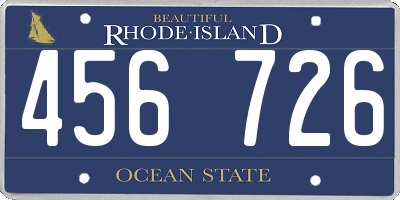 RI license plate 456726