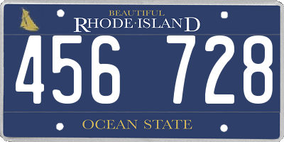RI license plate 456728