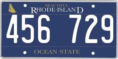 RI license plate 456729