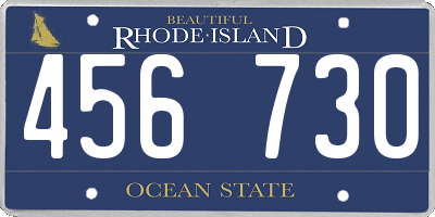 RI license plate 456730