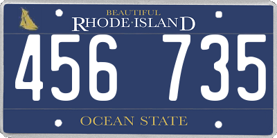 RI license plate 456735
