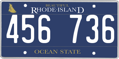 RI license plate 456736