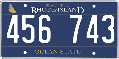 RI license plate 456743