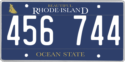 RI license plate 456744