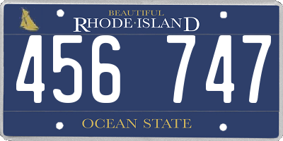 RI license plate 456747