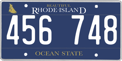 RI license plate 456748