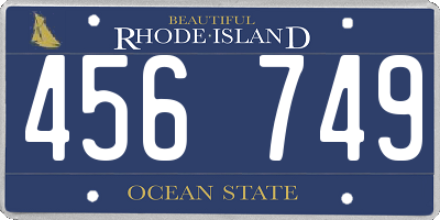 RI license plate 456749