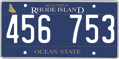 RI license plate 456753