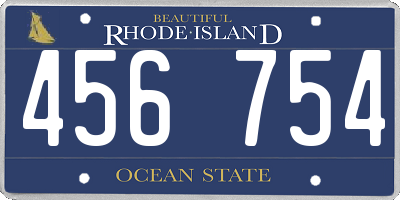 RI license plate 456754