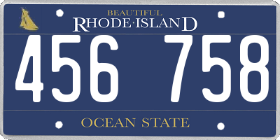 RI license plate 456758