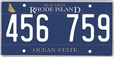 RI license plate 456759