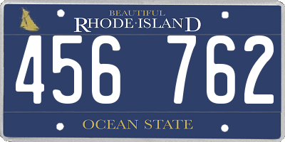 RI license plate 456762