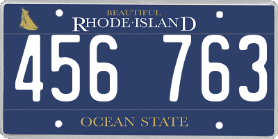 RI license plate 456763