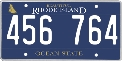 RI license plate 456764