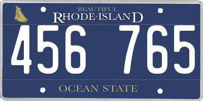 RI license plate 456765