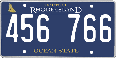RI license plate 456766