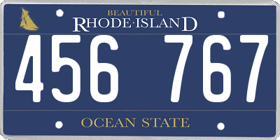 RI license plate 456767