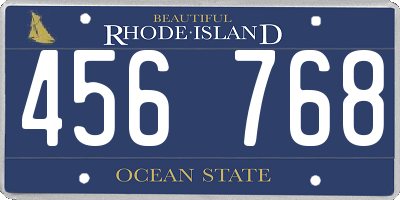 RI license plate 456768