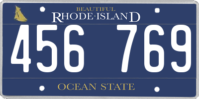 RI license plate 456769