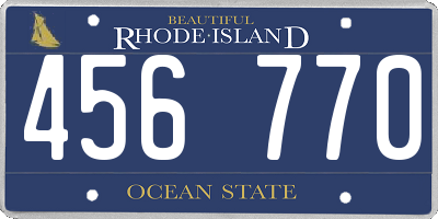 RI license plate 456770